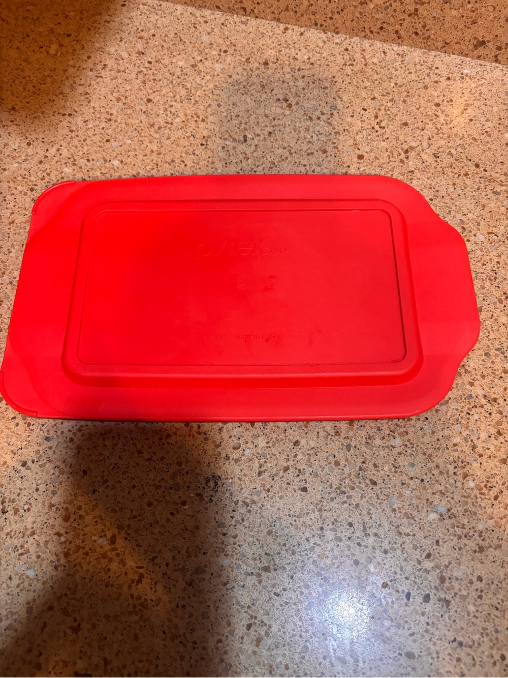 Pyrex 232 PC Red Rectangular Plastic Replacement Lid Only